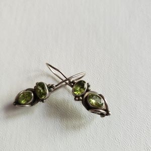 Sterling silver green peridot earrings